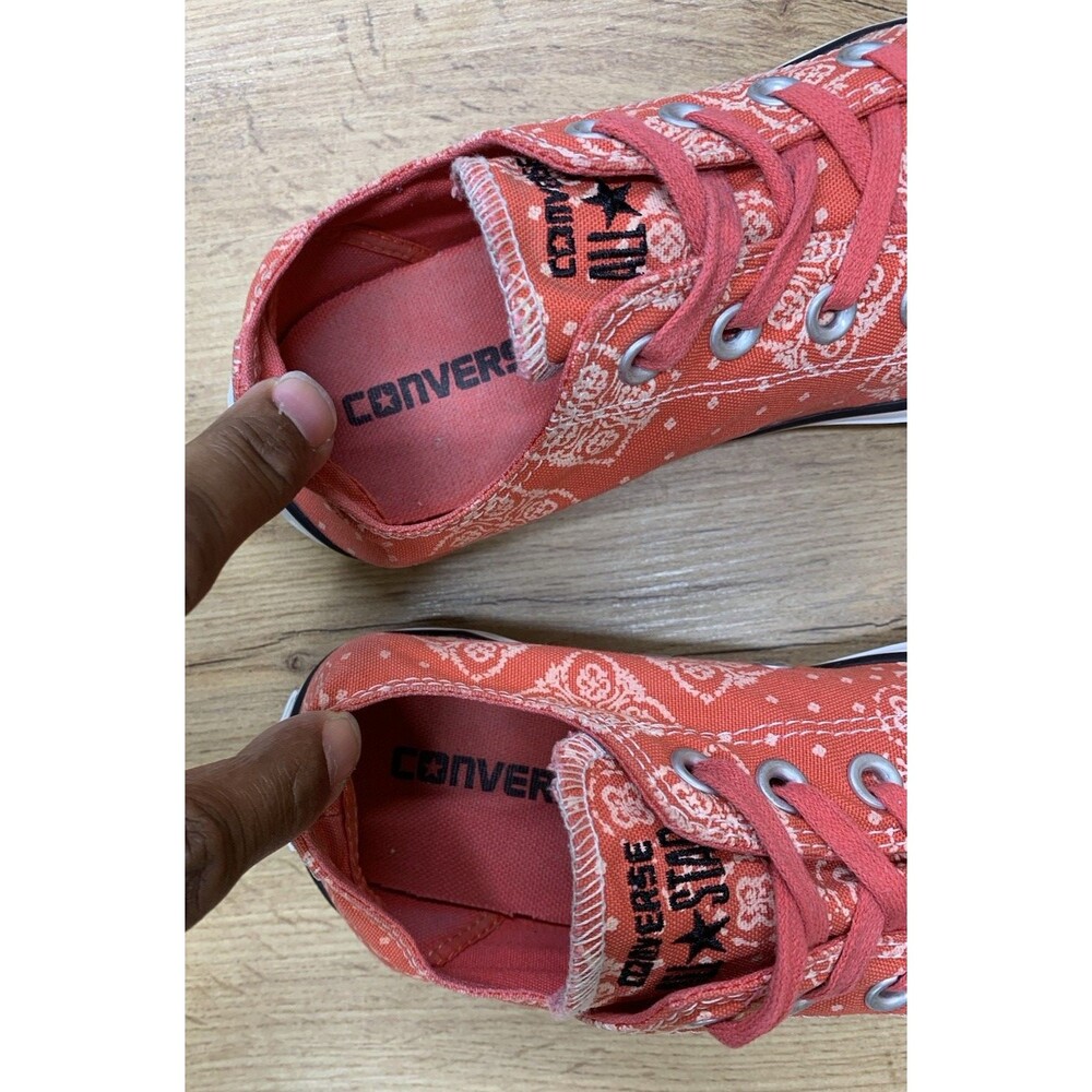 Converse Chuck Taylor All Star Ox Bandana Print Coral Canvas Shoes Womens 8 - Picture 11 of 12
